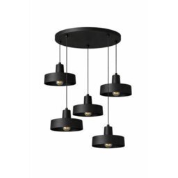 Luminosa Lighting Luminosa Velyo Cluster Pendant Ceiling Light Black 5X E27 - thumbnail 1