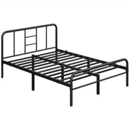 Yaheetech Black 5Ft King Metal Bed Frame With High Headboard Strong Iron Platform Bed For Bedroom - thumbnail 3