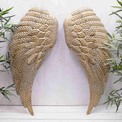 Annibells Gold Metal Angel Wings Wall Sculpture (12789) - image 1