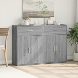 Berkfield Sideboards 2 Pcs Grey Sonoma 60X30X84 Cm Engineered Wood - thumbnail 3