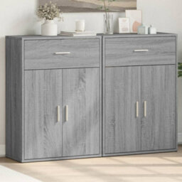 Berkfield Sideboards 2 Pcs Grey Sonoma 60X30X84 Cm Engineered Wood - thumbnail 1