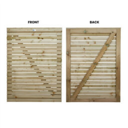 Premier Garden Supplies Slatted Garden Gate Roma Range H.4Ft X W.3Ft Fully Framed Wooden Pressure Treated Decorative Venetian Timber Garden Door - thumbnail 6