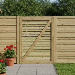 Premier Garden Supplies Slatted Garden Gate Roma Range H.4Ft X W.3Ft Fully Framed Wooden Pressure Treated Decorative Venetian Timber Garden Door - thumbnail 5