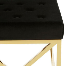 Orsina Allure Black Tufted Seat And Gold Finish Bench - thumbnail 6