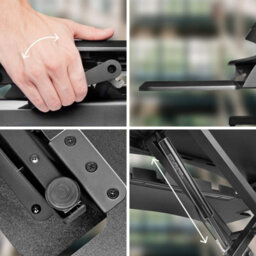 Duronic Dm05D17 Sit-Stand Desk Workstation, Desk Convertor, Manually Height Adjustable 12-49Cm, 82X45Cm Platform - Black - thumbnail 4