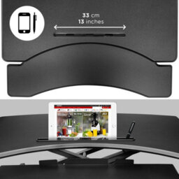 Duronic Dm05D17 Sit-Stand Desk Workstation, Desk Convertor, Manually Height Adjustable 12-49Cm, 82X45Cm Platform - Black - thumbnail 7