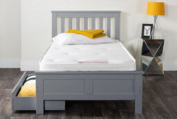 Furniturebox Uk Azure Grey Wooden Solid Pine Quality Single Bed Frame (Single Bed Frame Only) - Includes 2 Drawers - thumbnail 4
