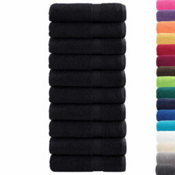 Berkfield Towels 50 Pcs Black 50 X 100 Cm Cotton - thumbnail 3