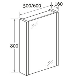 Plum&clay Walter Light Bare Wood Single Mirrored Cabinet (W)500mm - thumbnail 2