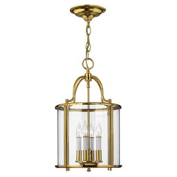 Luminosa Lighting Elstead Gentry 4 Light Medium Ceiling Lantern Pendant Polished Brass, E14 - thumbnail 1