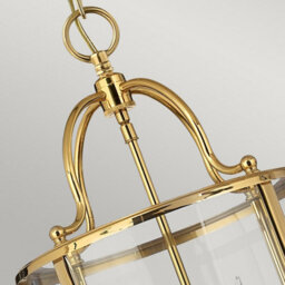 Luminosa Lighting Elstead Gentry 4 Light Medium Ceiling Lantern Pendant Polished Brass, E14 - thumbnail 3