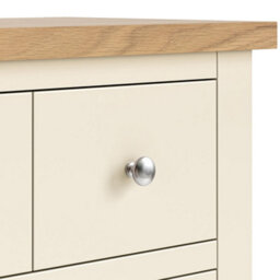 Farro Cream 4 Over 6 Chest Of Drawers Fully Assembled - Painted With Oak Top By Roseland Furniture - thumbnail 6