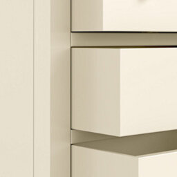Farro Cream 4 Over 6 Chest Of Drawers Fully Assembled - Painted With Oak Top By Roseland Furniture - thumbnail 7