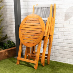 3 Piece Outdoor Garden Folding Dining Set Acacia Wood 2 Seater - thumbnail 5