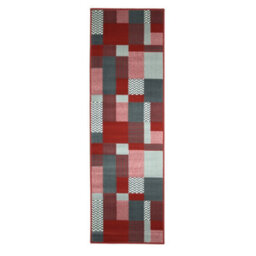 Melrose Colorama Montreal Red Square Design Medium Indoor Area Runner Rug 060/200Cm - thumbnail 4