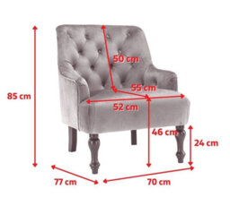 Fabric Linen Beige Buttoned Accent Chair - thumbnail 8