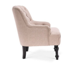 Fabric Linen Beige Buttoned Accent Chair - thumbnail 5