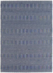 Modern Rug, Handmade Wool Rug For Bedroom, & Living Room, Easy To Clean Geometric Rug, 4mm Thick Blue Rug-120Cm X 170Cm - thumbnail 1