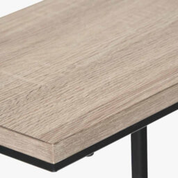 Pacific Lifestyle Soho Natural Wood Veneer And Black Metal Supper Side Table - thumbnail 7
