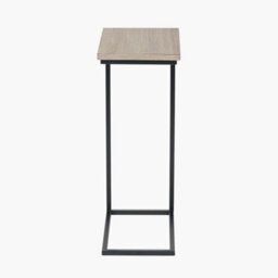 Pacific Lifestyle Soho Natural Wood Veneer And Black Metal Supper Side Table - thumbnail 5