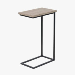 Pacific Lifestyle Soho Natural Wood Veneer And Black Metal Supper Side Table - thumbnail 4