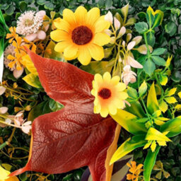 Sunflower Green Artificial Hedge Panels, Plant Wall Backdrop For Indoor & Outdoor Decor - thumbnail 3