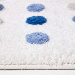 Homescapes Blue And White 100% Cotton Bath Mat Tufted Polka Dot Design, 50 X 80 Cm - thumbnail 3