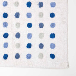Homescapes Blue And White 100% Cotton Bath Mat Tufted Polka Dot Design, 50 X 80 Cm - thumbnail 2