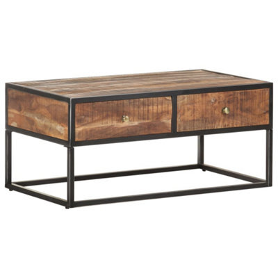 Berkfield Coffee Table 90X50X40 Cm Rough Acacia Wood - image 1