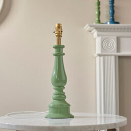 Luminosa Lighting Luminosa Myrtle Cotswold Green Table Lamp With Cotswold Green Fabric Zigzag Shade 25Cm B22 - thumbnail 5