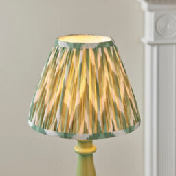Luminosa Lighting Luminosa Myrtle Cotswold Green Table Lamp With Cotswold Green Fabric Zigzag Shade 25Cm B22 - thumbnail 4