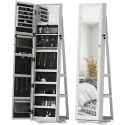 Modern Full Length Freestanding Mirror 360 Swivel With Shelves - thumbnail 7
