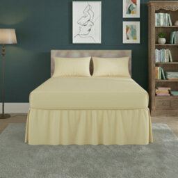 Fitted Valance Bed Sheet Polycotton Mattress Cover And Frill Easy Care Lemon