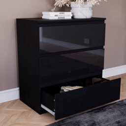 Lassic Vida Designs Glinton 3 Drawer Chest (100% Fsc), Black - thumbnail 2