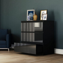 Lassic Vida Designs Glinton 3 Drawer Chest (100% Fsc), Black - thumbnail 6