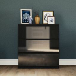 Lassic Vida Designs Glinton 3 Drawer Chest (100% Fsc), Black - thumbnail 5