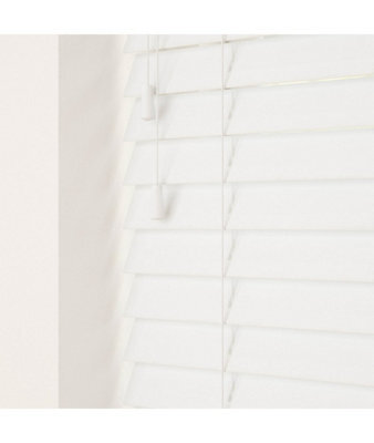 Smooth Finish Faux Wood Venetian Blinds With Strings 120Cm Drop X 110Cm Width Serene Smooth
