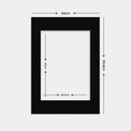 Ak Frames A2 Black Picture Mounts To Fit A3 Aperture Size - Mount Board Only (No Frame Included) - thumbnail 3
