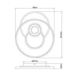 Luminosa Lighting Luminosa Roderick 55X46Cm Integrated Led Semi Flush Ceiling Light White 4X Led Dimmable 3000-6000K Remote Control - thumbnail 8