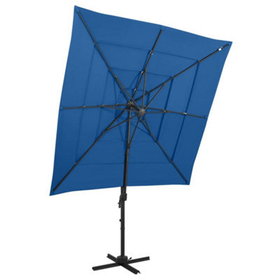 Berkfield 4-Tier Parasol With Aluminium Pole Azure Blue 250X250 Cm - image 1