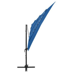 Berkfield 4-Tier Parasol With Aluminium Pole Azure Blue 250X250 Cm - thumbnail 4