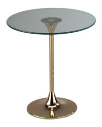 Aspect Furniture Eleni Side/end Table-Clear Glass Top,gold Finish Metal Base - thumbnail 2