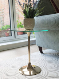 Aspect Furniture Eleni Side/end Table-Clear Glass Top,gold Finish Metal Base - thumbnail 3