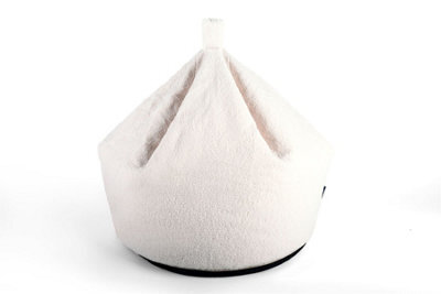 Littens Cream Teddy Boucle Bean Bag Plush Cosy Chair Seat For Kids Children 60Cm - image 1