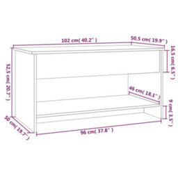 Berkfield Coffee Table Grey Sonoma 102X50X52.5 Cm Engineered Wood - thumbnail 9