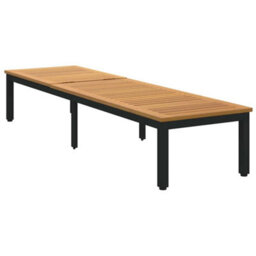 Walplus Sun Lounger Reclining Black 200 X 55 X 35Cm Solid Acacia Wood - thumbnail 5