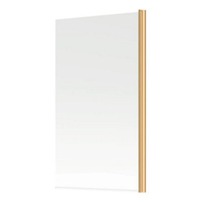 Excel Home Bath Screen Brushed Brass, 800X1400mm, Pivoting, Reversible, Modern Glass & Metal Design With 2 Year Guarantee - image 1