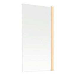 Excel Home Bath Screen Brushed Brass, 800X1400mm, Pivoting, Reversible, Modern Glass & Metal Design With 2 Year Guarantee - thumbnail 4