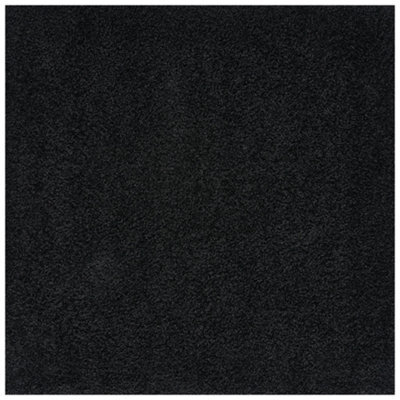 The Rugs Black Soft Plain Design Fluffy Shaggy Rugs And Runners High Pile Living Room Kitchen Hallway 380 - image 1