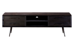 Orsina Contemporary Brown Wooden Media Unit, Solid Pine Wood Tv Cabinet With Storage Drawers, Entertainment Unit